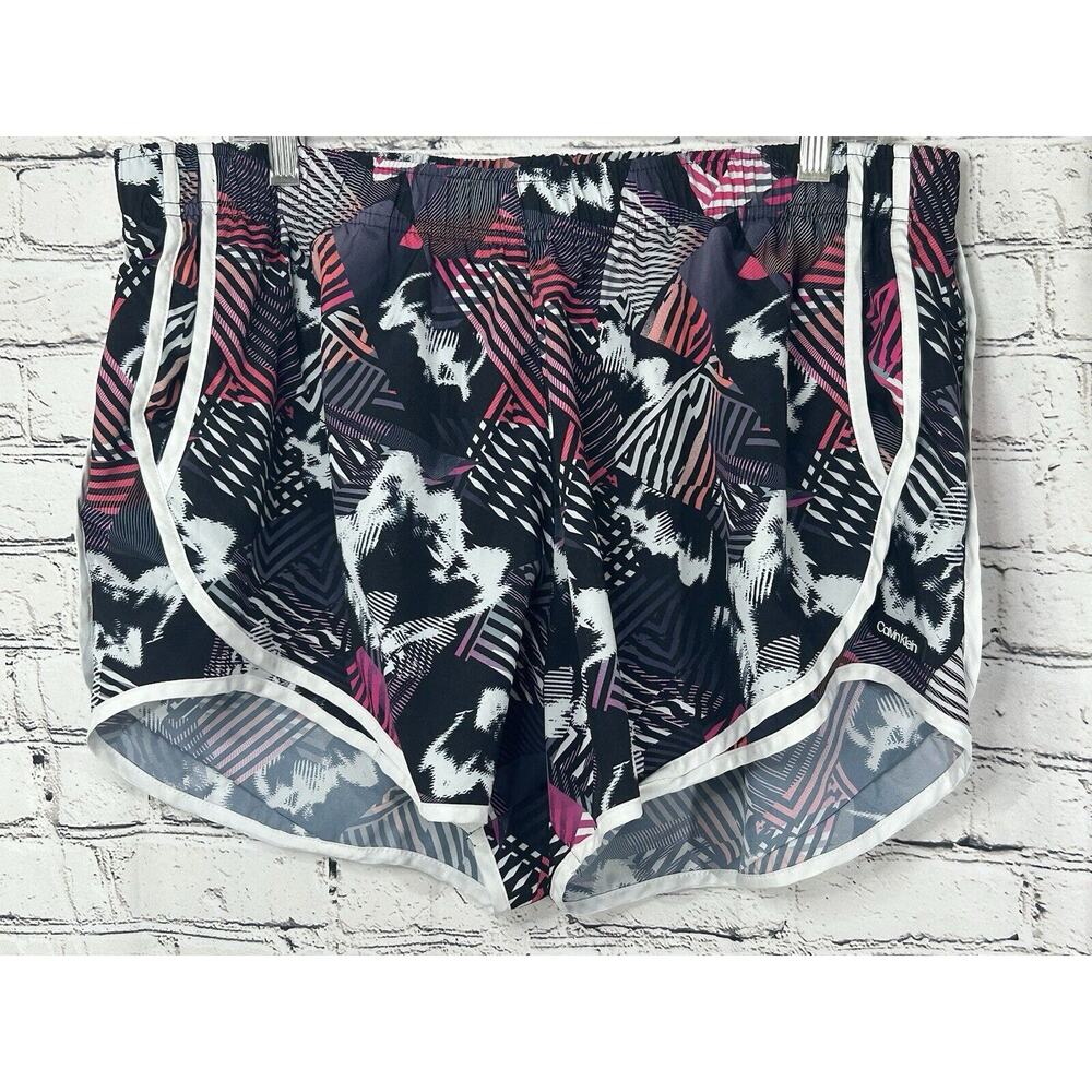Calvin Klein Women’s Running Shorts Lined Size XXL Geo Shift Berry
